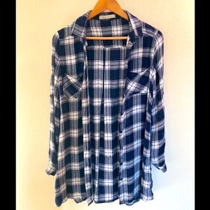 Soft Button-Down Plaid Top